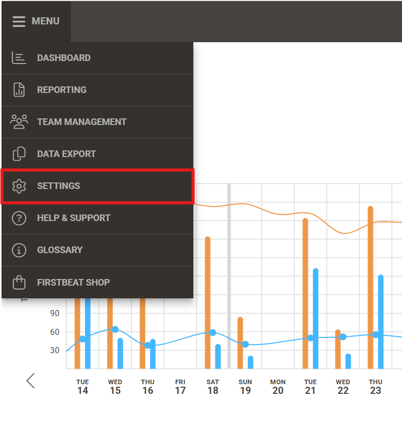 Sports Cloud Main Menu